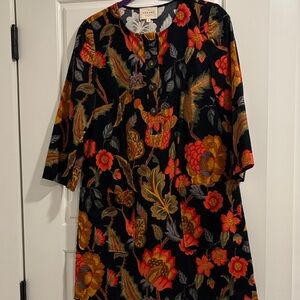 Sezane Corduroy Floral Shift Dress